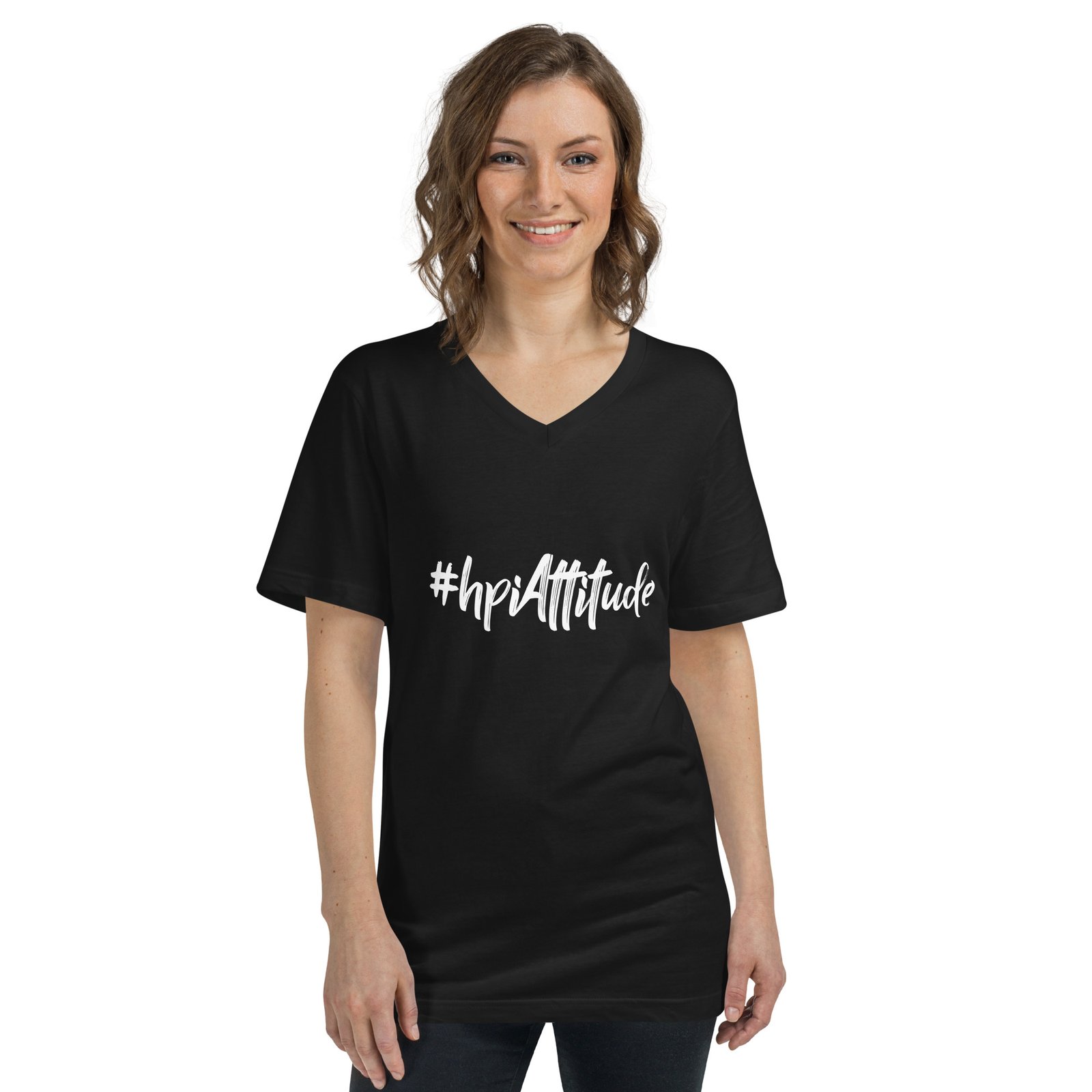 T-shirt Unisexe Col V - #hpiAttitude