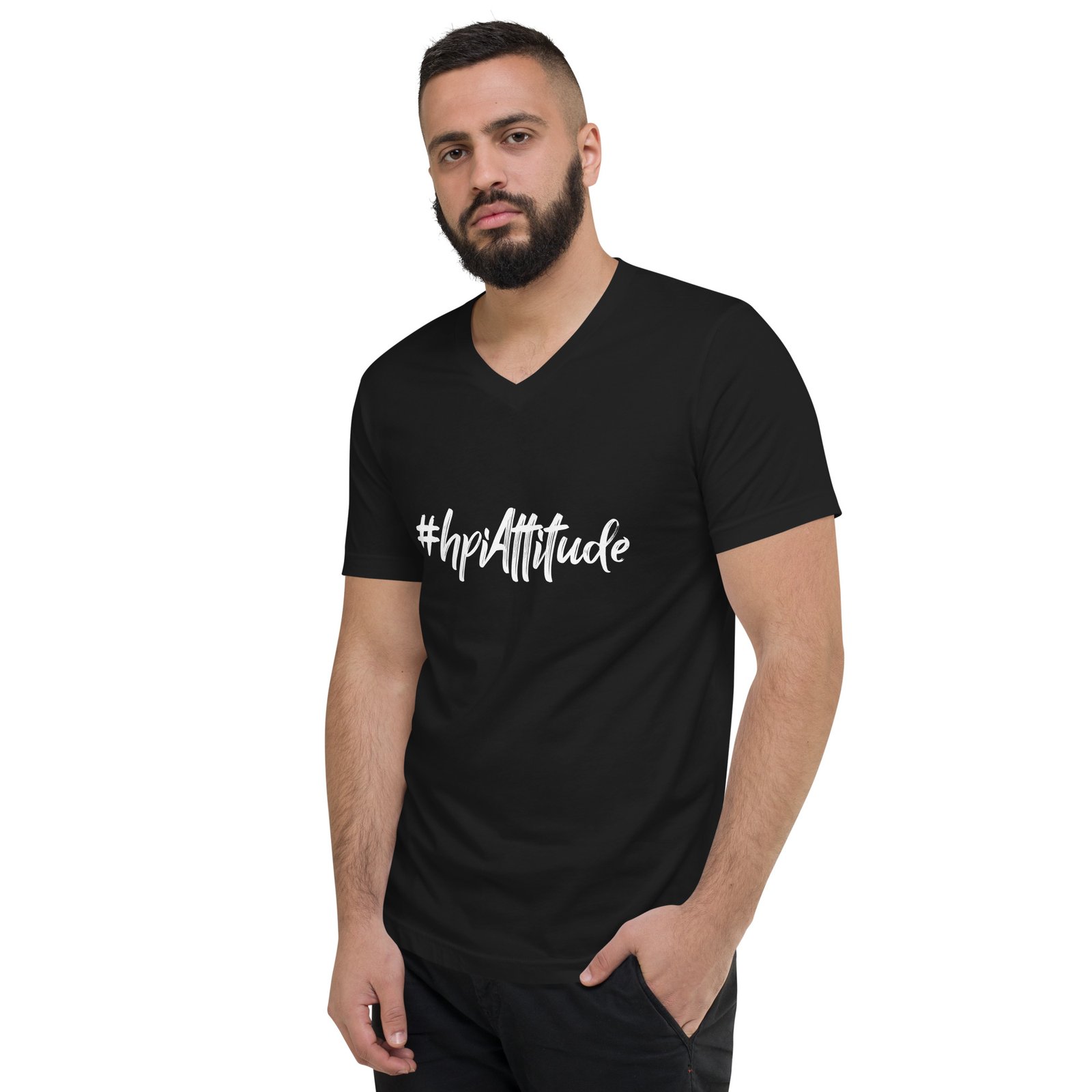 T-shirt Unisexe Col V - #hpiAttitude – Image 2